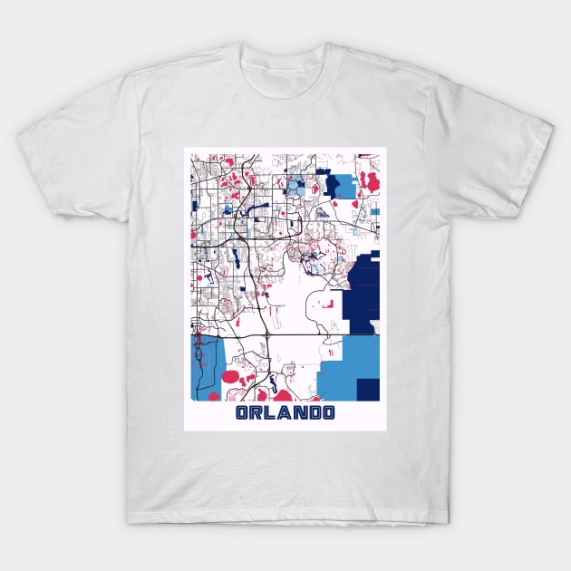 Orlando - United States MilkTea City Map T-Shirt by tienstencil